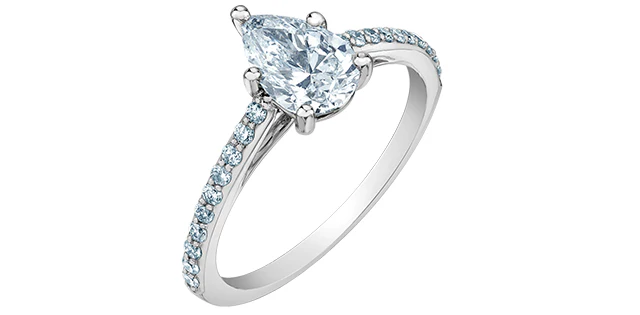 Solitaire Ring 14KT | LGD | 1.00ct Pear cut center - Image 3